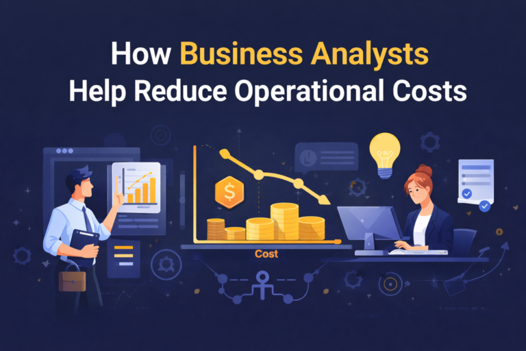 Business analysts analysing data to reduce operational costs through process optimisation and smarter hiring