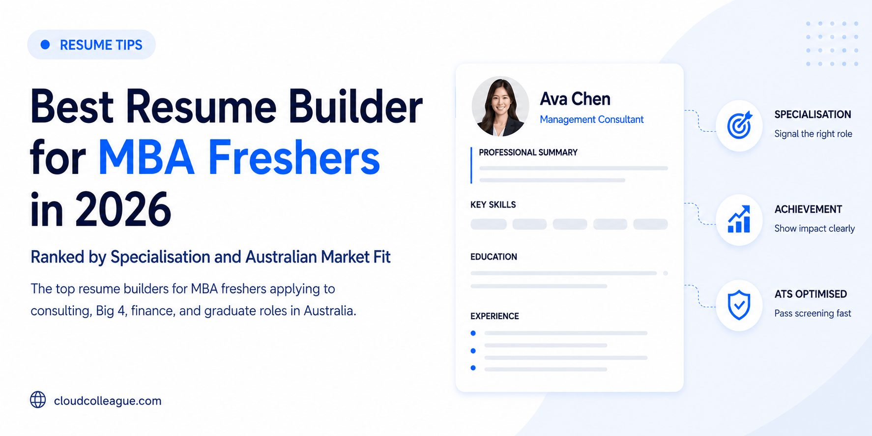 Best resume builder for MBA freshers