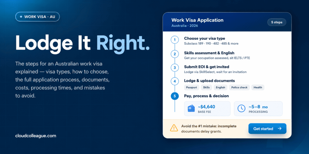 steps for Australian work visa