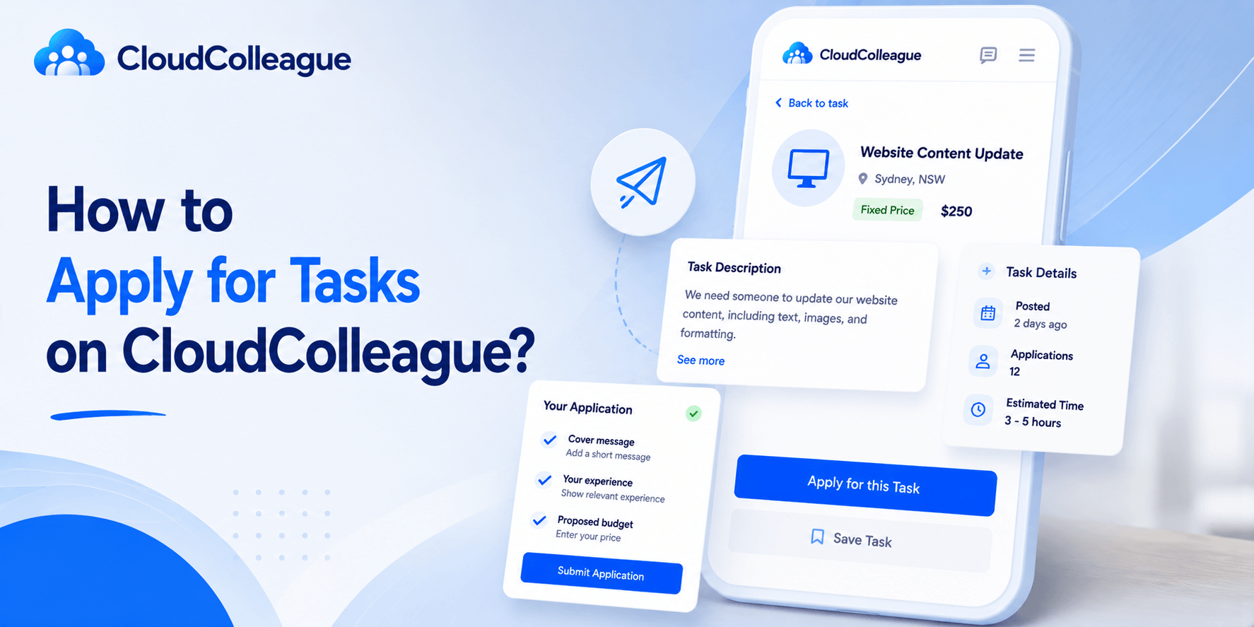 apply for tasks on cloudcolleague